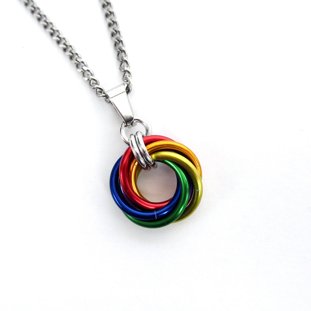 LGBT Rainbow Interlocking Soulmate Pride Necklace