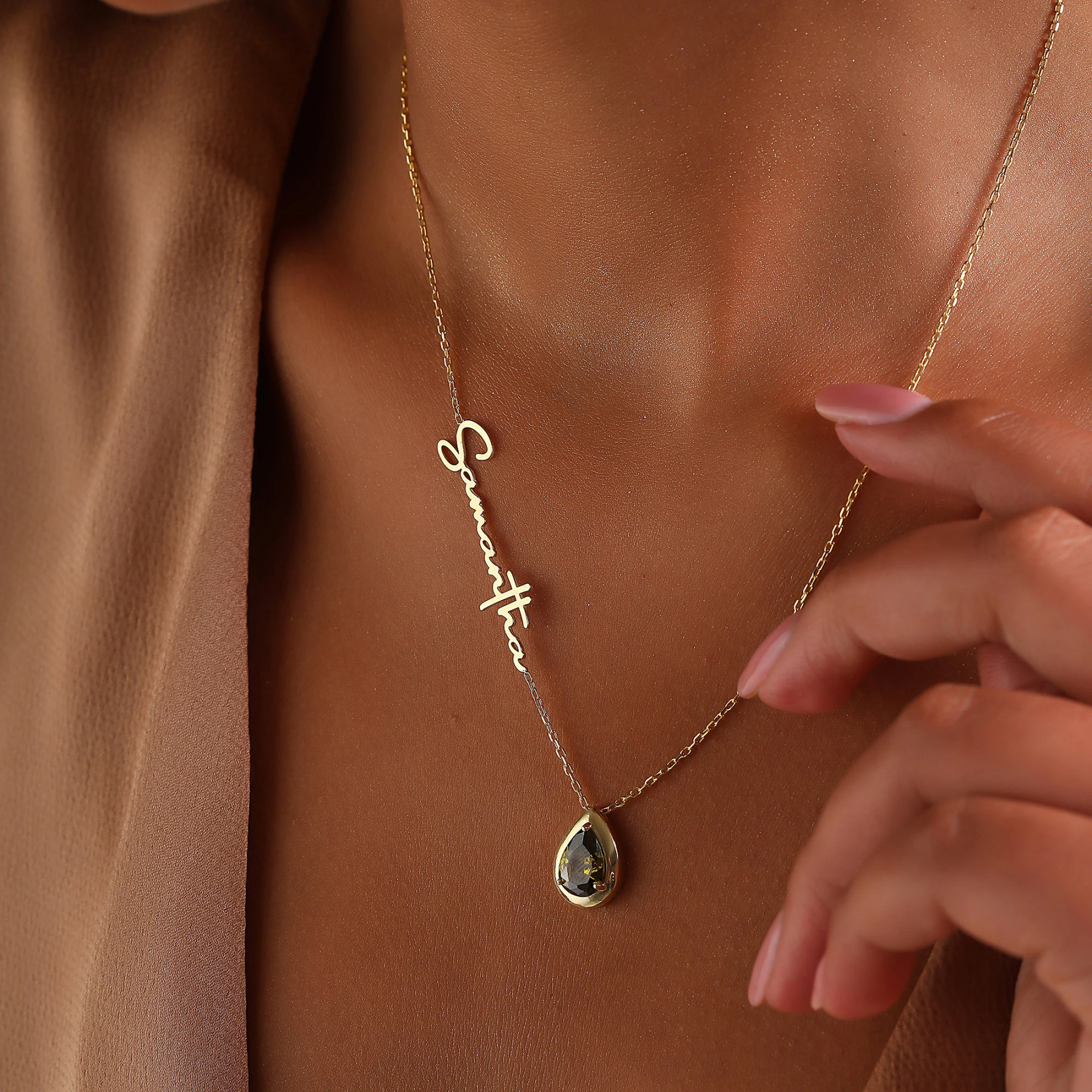 Let Tears Out Custom Name Necklace