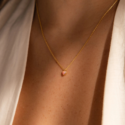 Self Love Pink Opal Heart Necklace