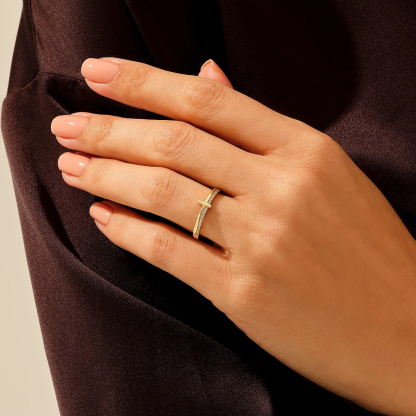 Mama Never Quit Golden Cross Ring