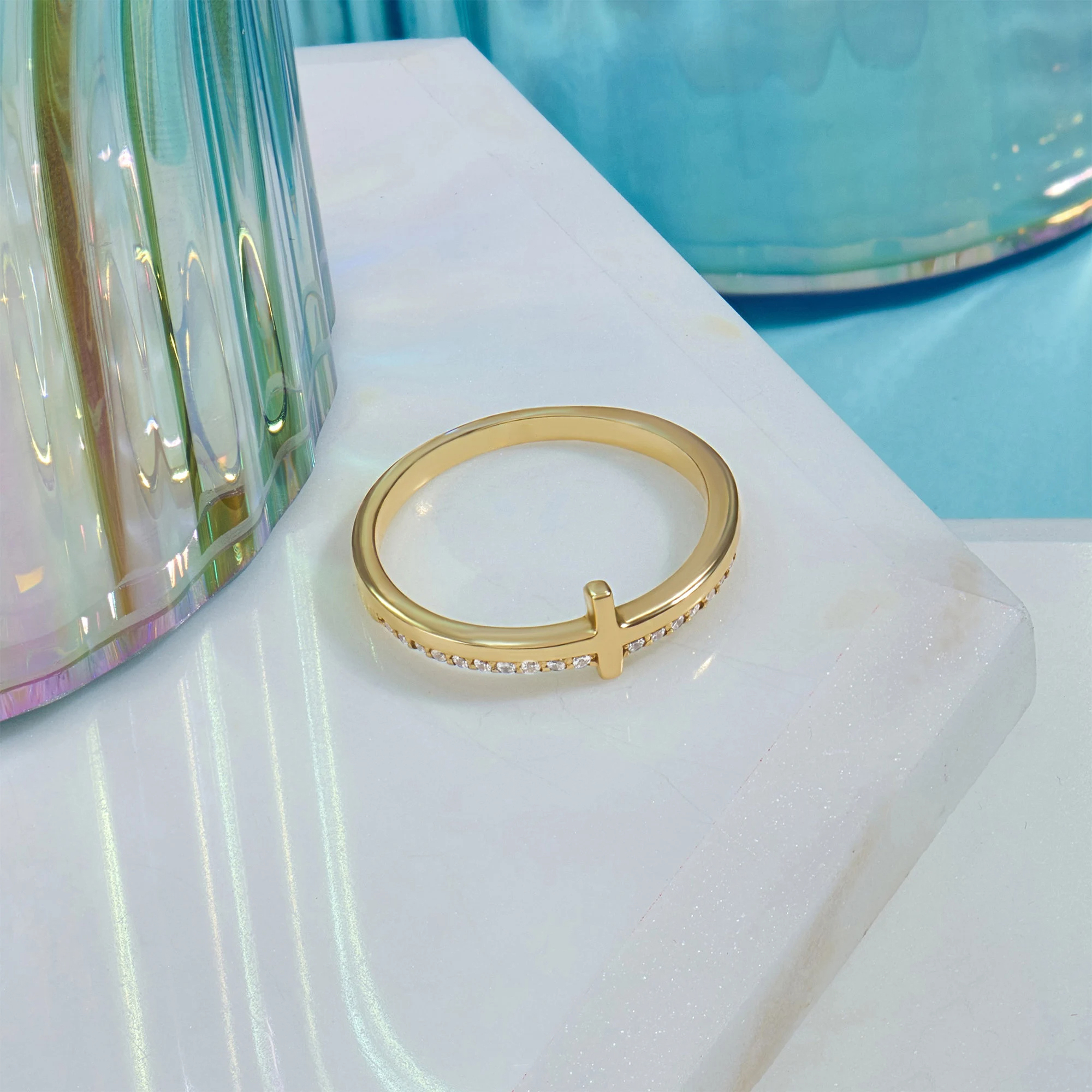 Mama Never Quit Golden Cross Ring