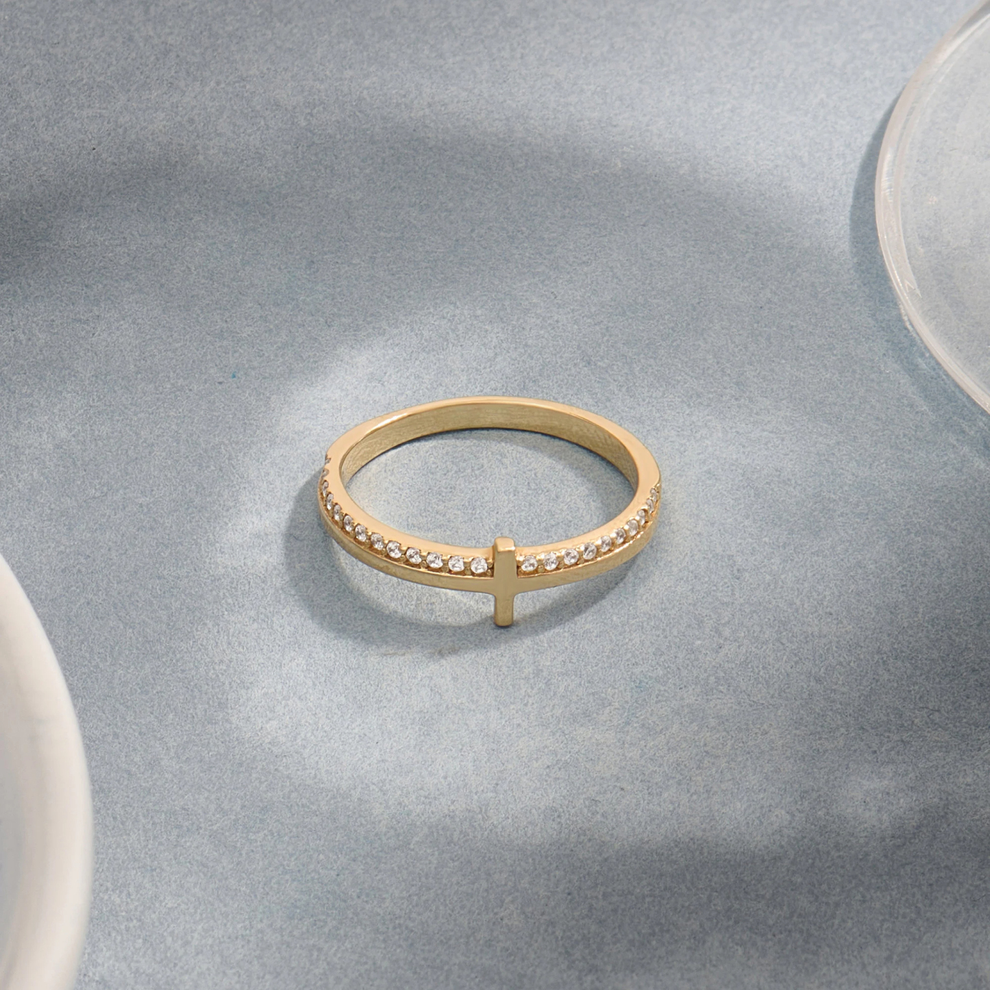Mama Never Quit Golden Cross Ring