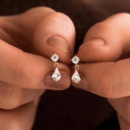 Classic Diamond Teardrop Stud Earrings