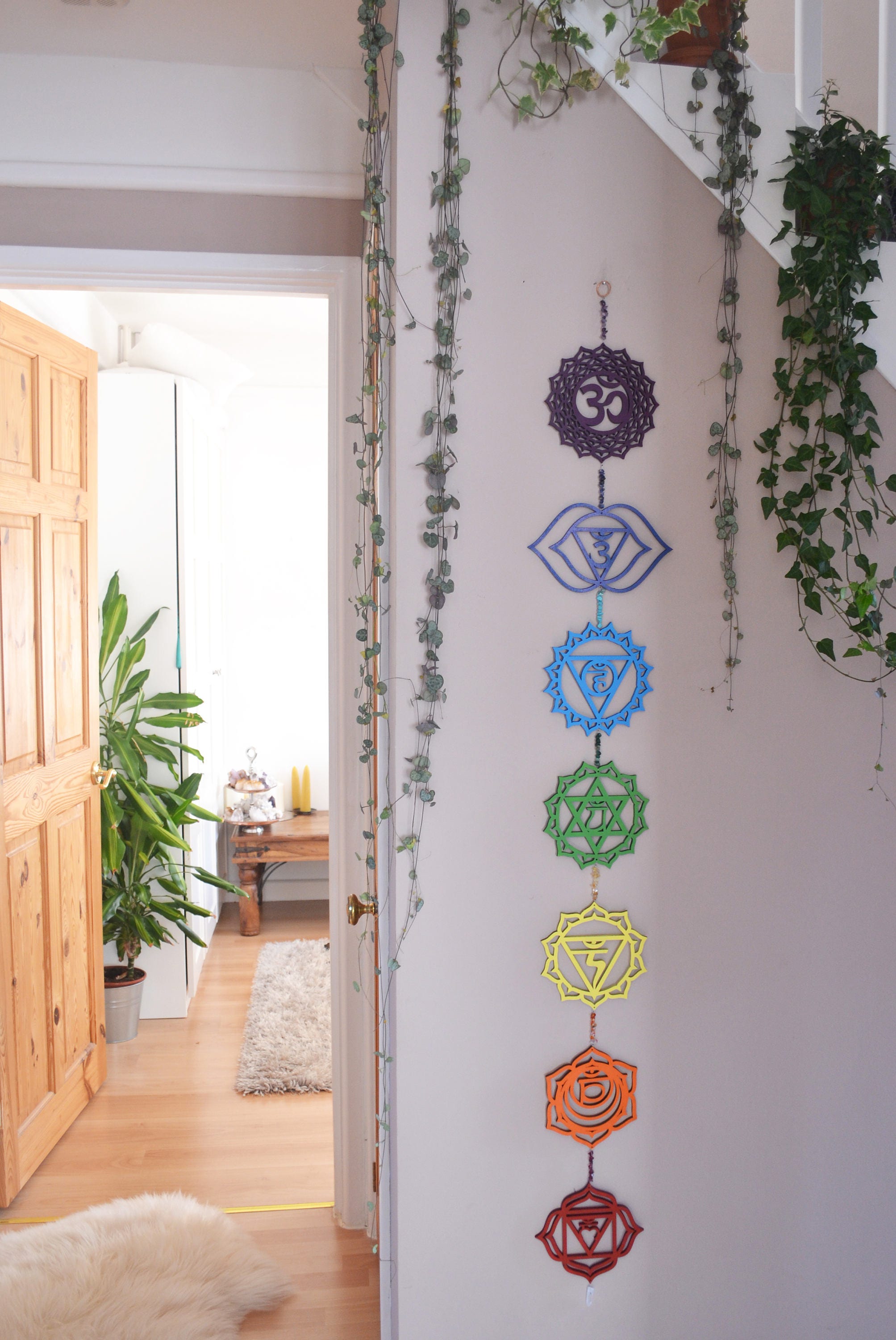 Coppermoon Chakra Wall Hanging – Sacred Gemstone Art for Energy & Light