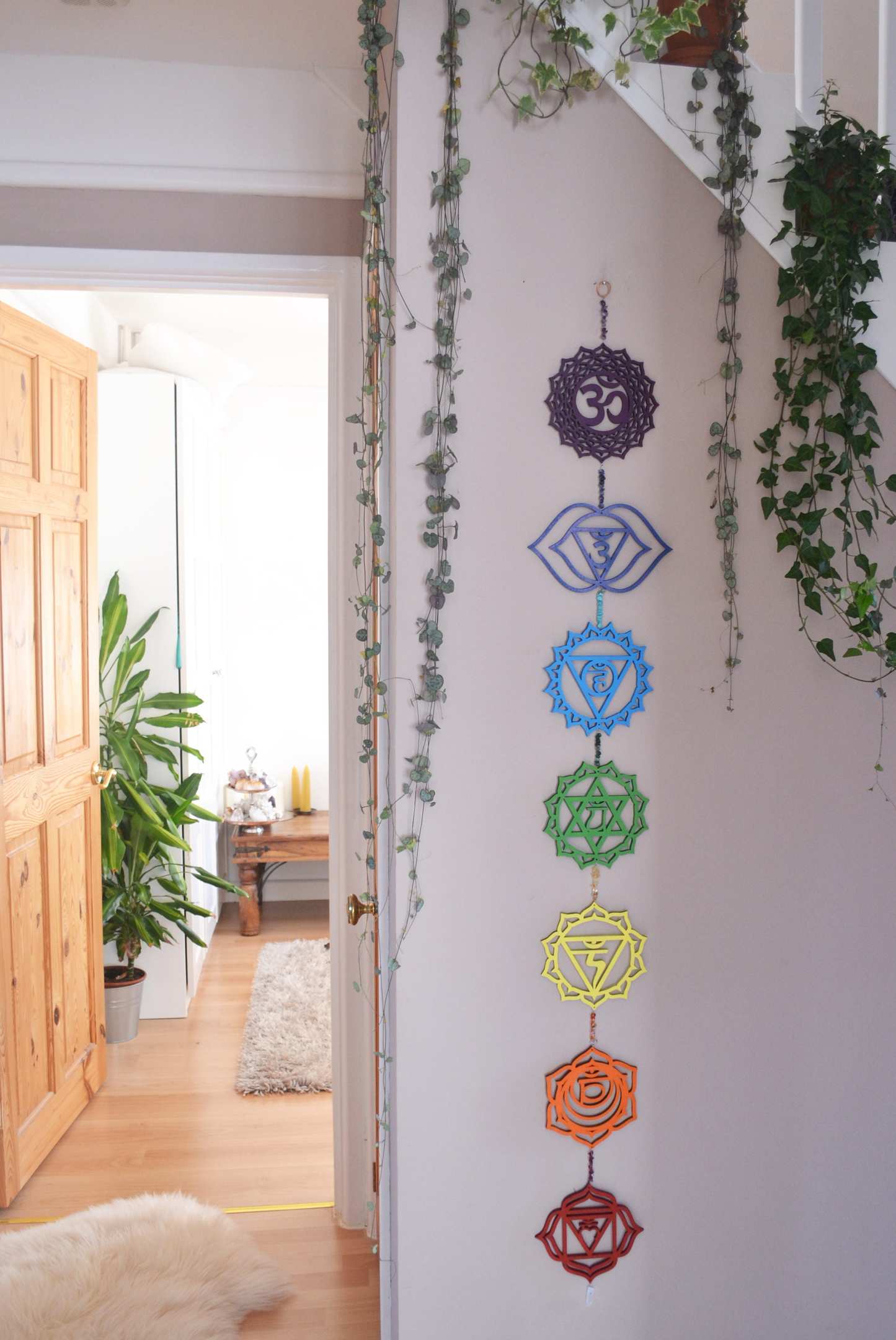 Coppermoon Chakra Wall Hanging – Sacred Gemstone Art for Energy & Light
