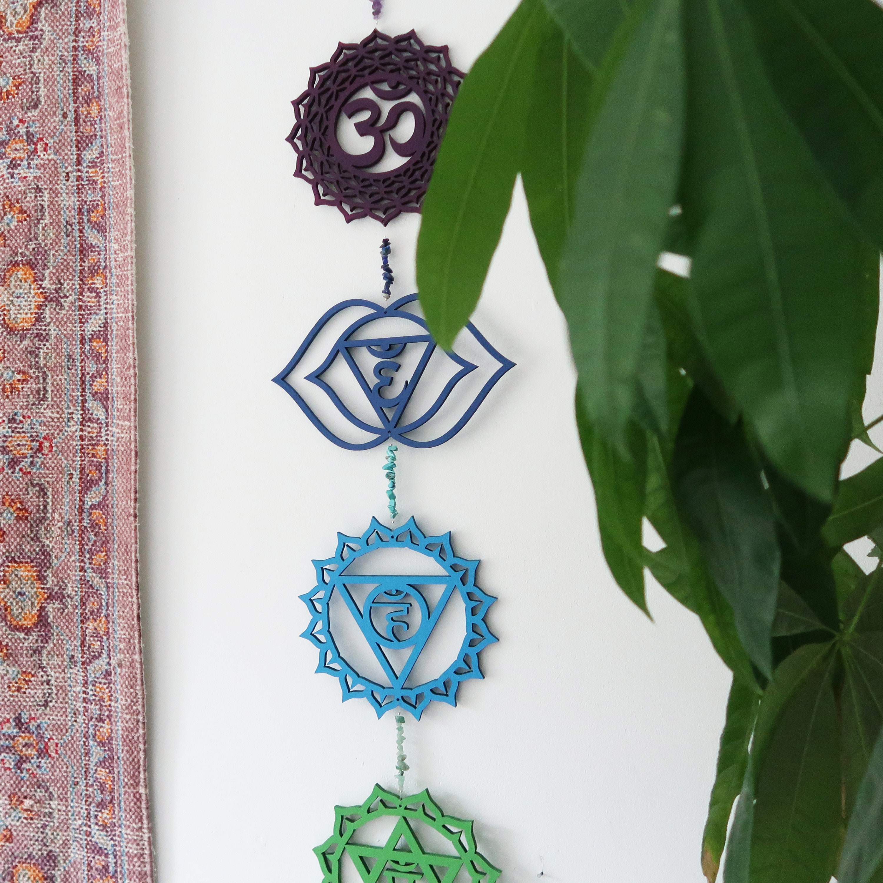 Coppermoon Chakra Wall Hanging – Sacred Gemstone Art for Energy & Light
