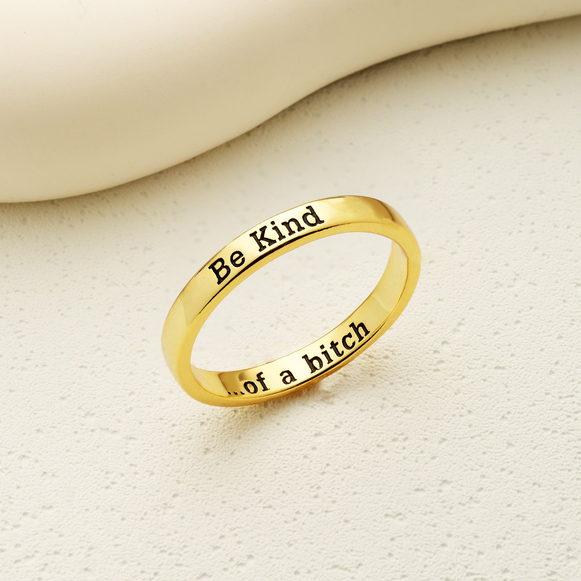 Inspirational Engraved Mantra Ring