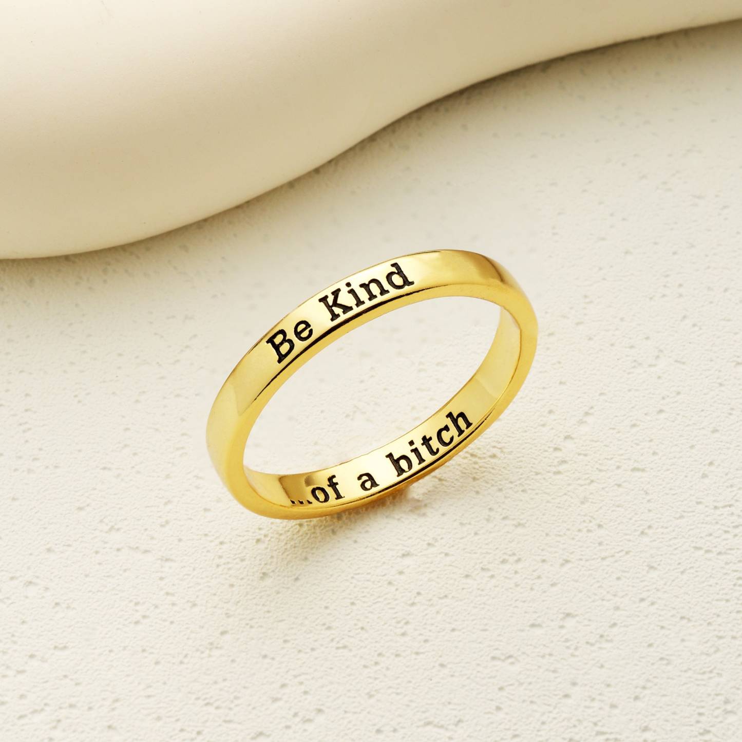 Inspirational Engraved Mantra Ring