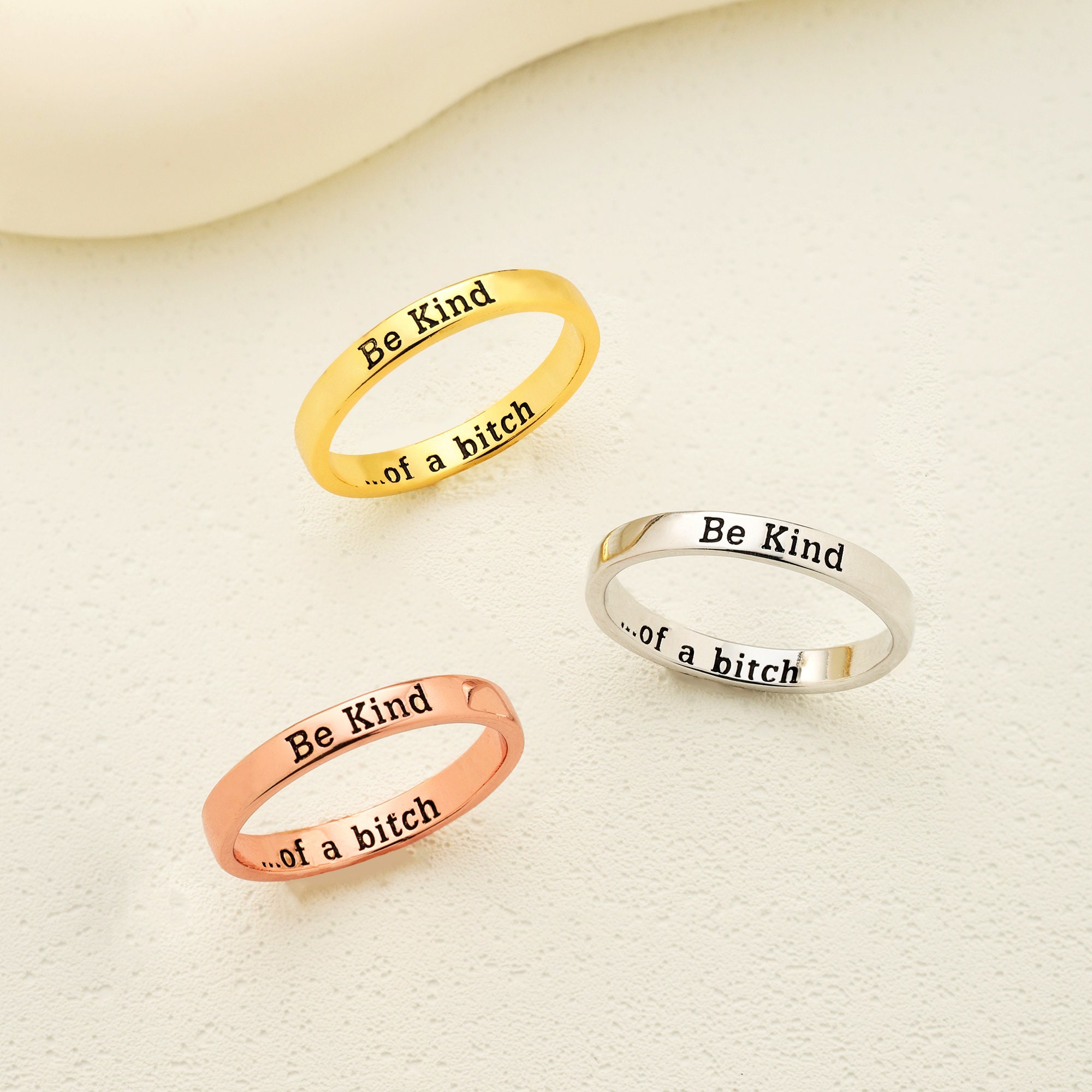 Inspirational Engraved Mantra Ring