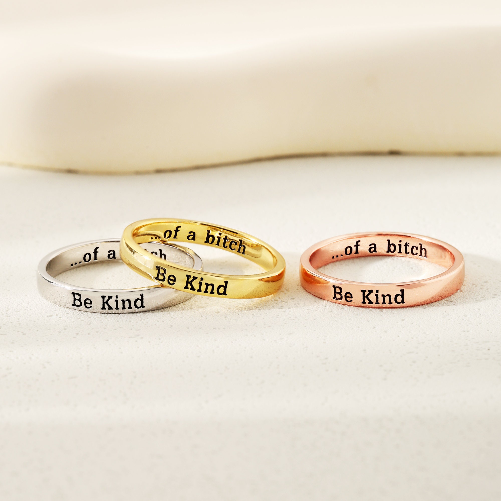 Inspirational Engraved Mantra Ring