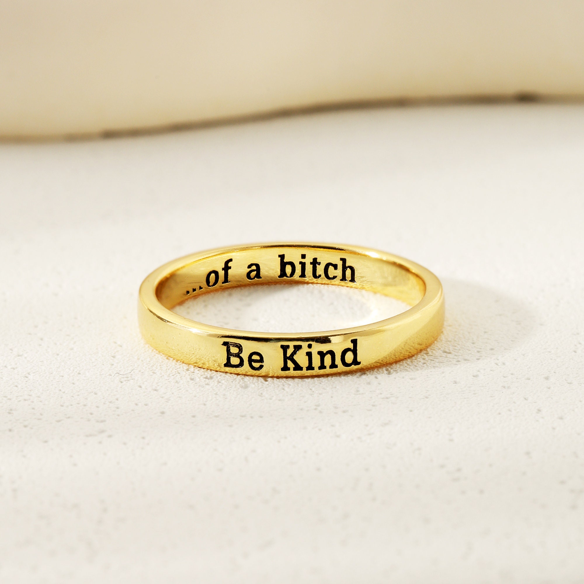 Inspirational Engraved Mantra Ring