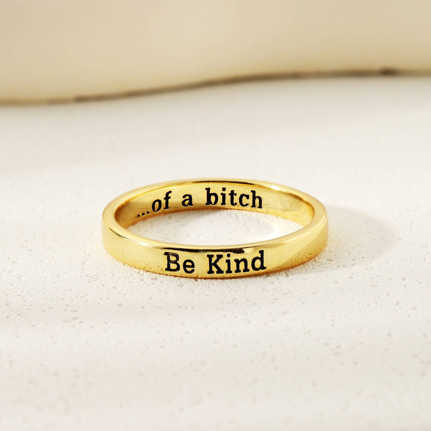 Inspirational Engraved Mantra Ring