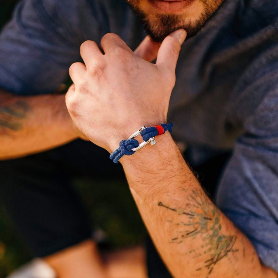 Diabetes Awareness Men Alchor Navy Bracelet
