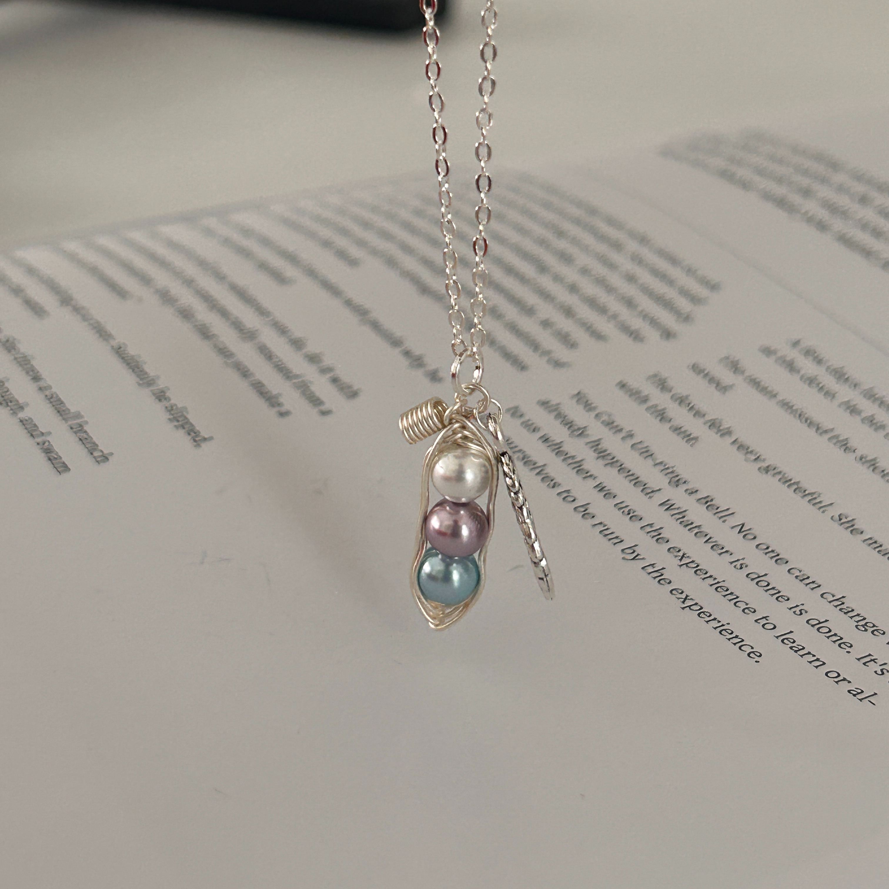 Rainbow Baby Sweet Pea Necklace