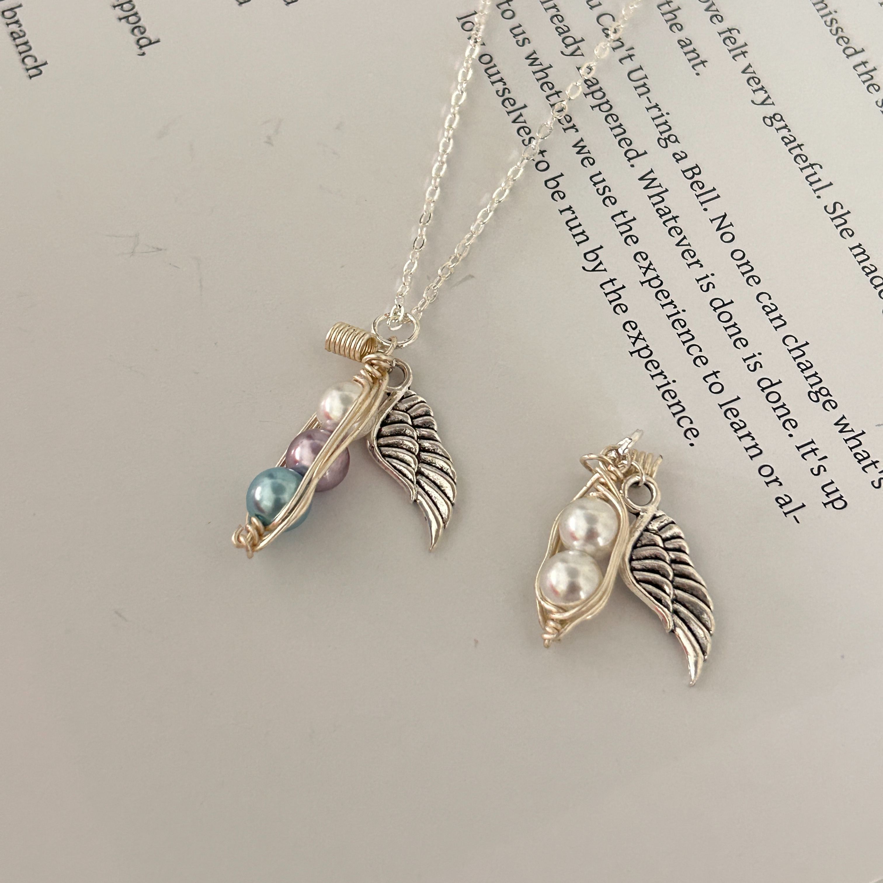 Rainbow Baby Sweet Pea Necklace