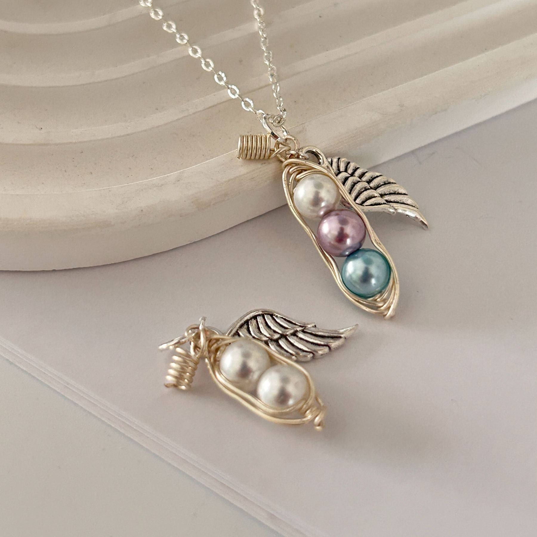 Rainbow Baby Sweet Pea Necklace