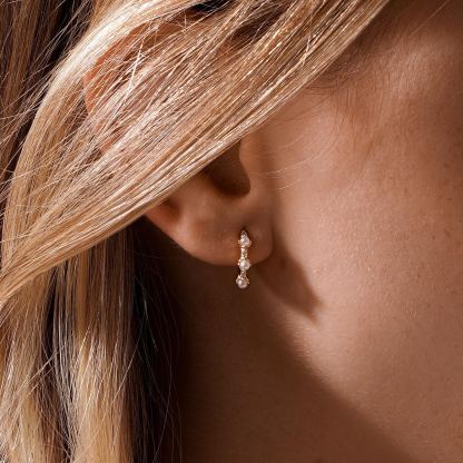 Minimalist Pearl Huggie Hoop Earrings