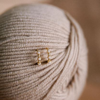 Minimalist Pearl Huggie Hoop Earrings