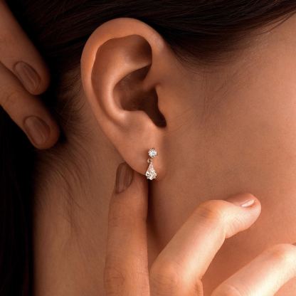 Classic Diamond Teardrop Stud Earrings