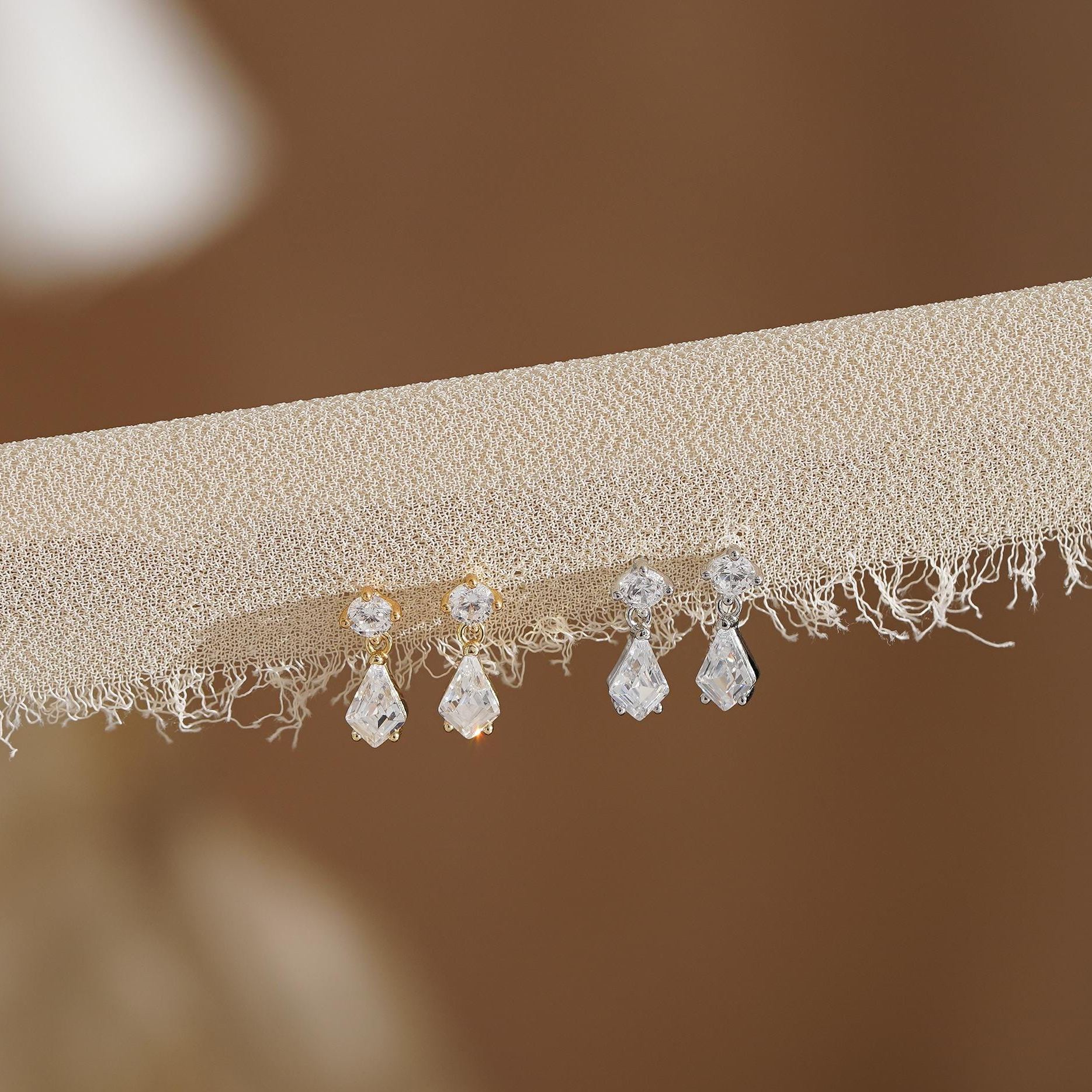 Classic Diamond Teardrop Stud Earrings