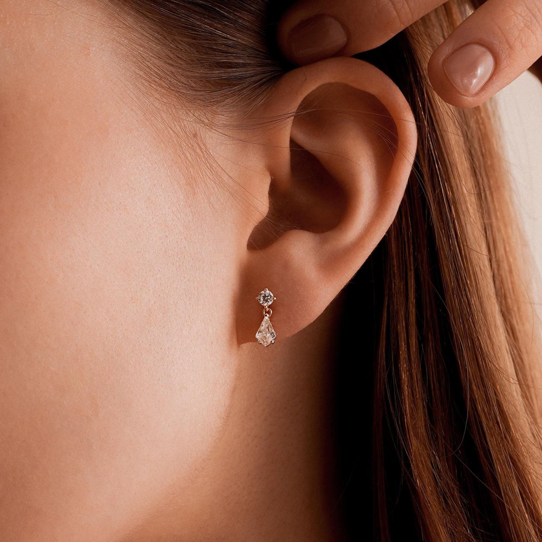 Classic Diamond Teardrop Stud Earrings