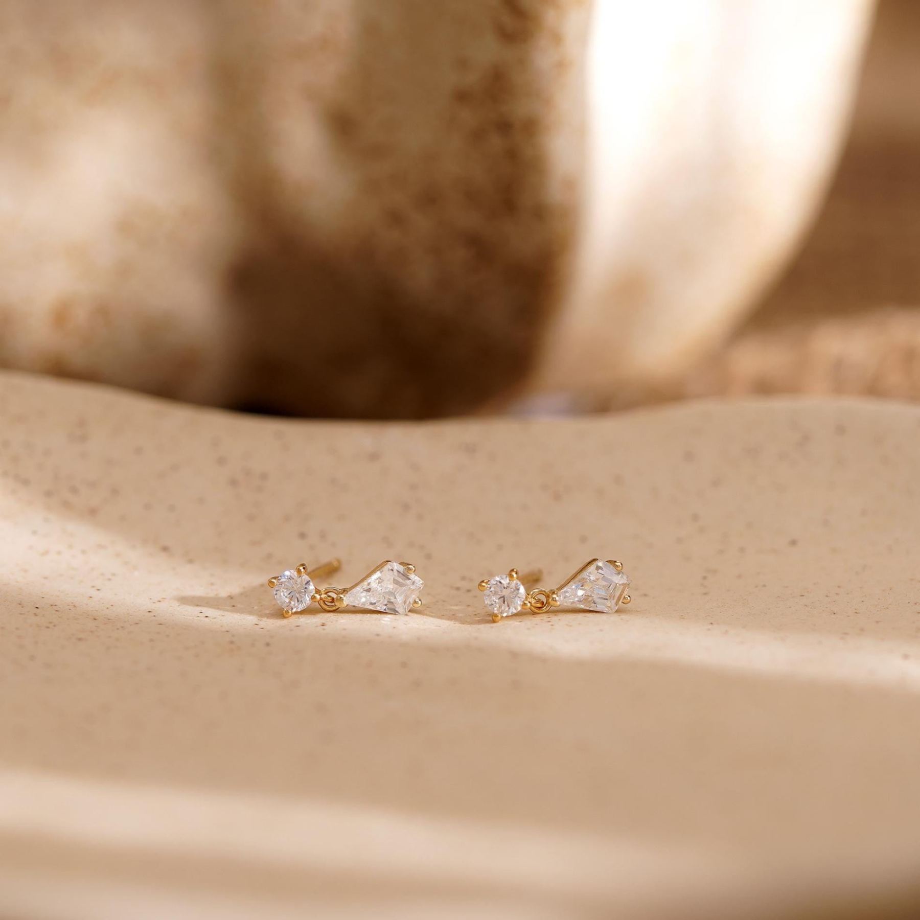 Classic Diamond Teardrop Stud Earrings