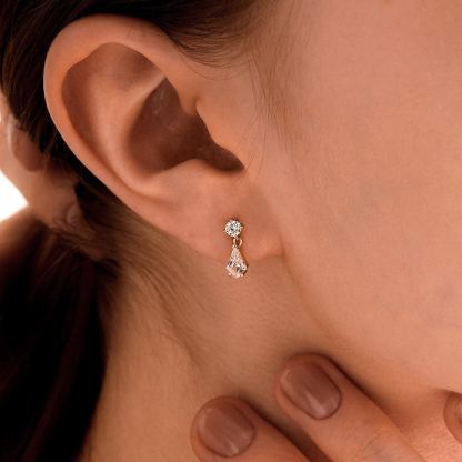 Classic Diamond Teardrop Stud Earrings