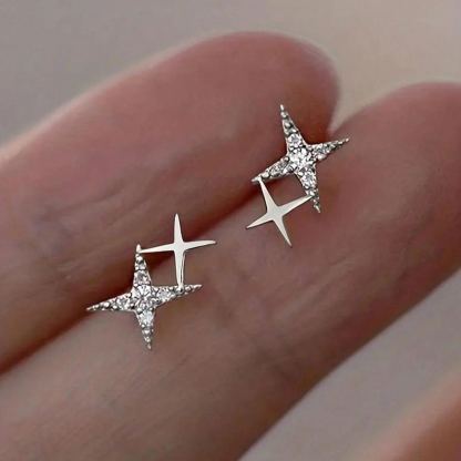 Double Star Shaped Inlaid Earrings