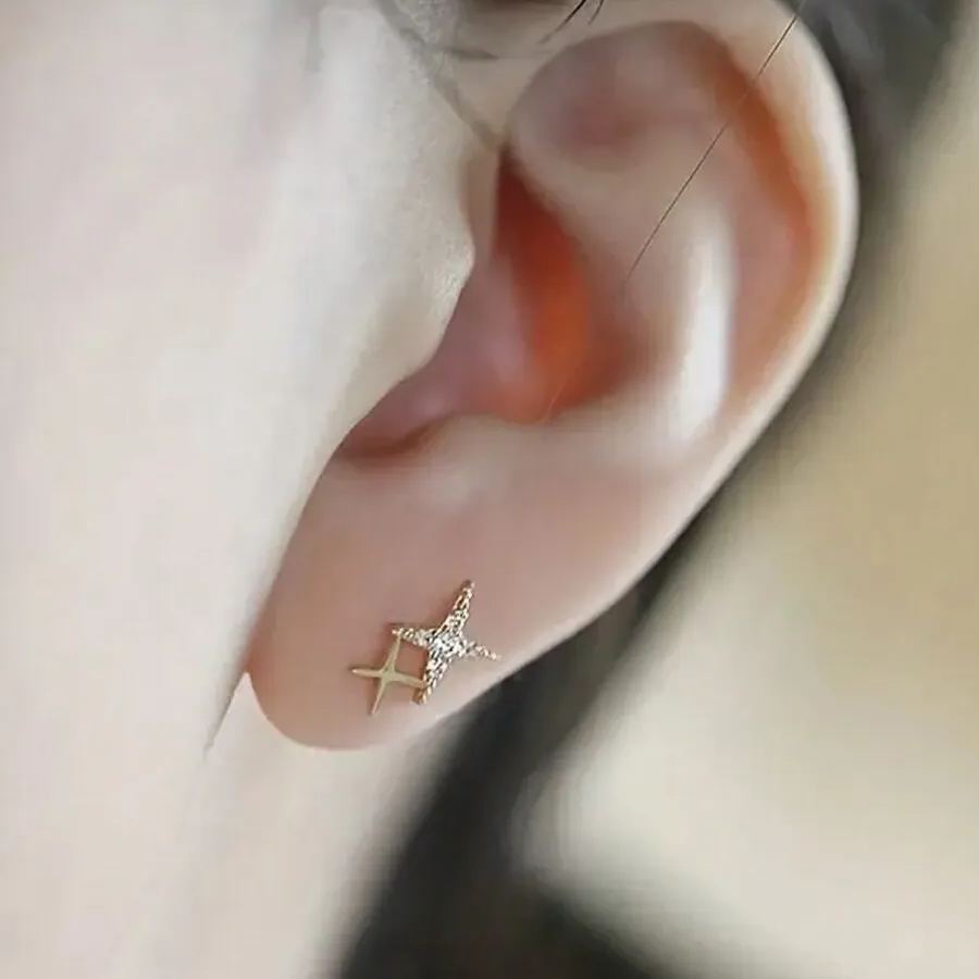 Double Star Shaped Inlaid Earrings