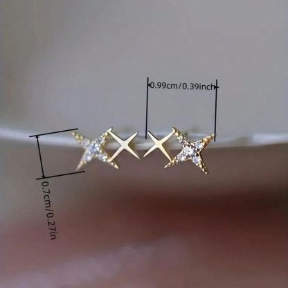 Double Star Shaped Inlaid Earrings