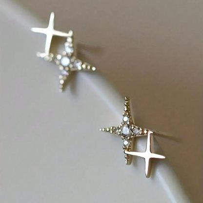 Double Star Shaped Inlaid Earrings