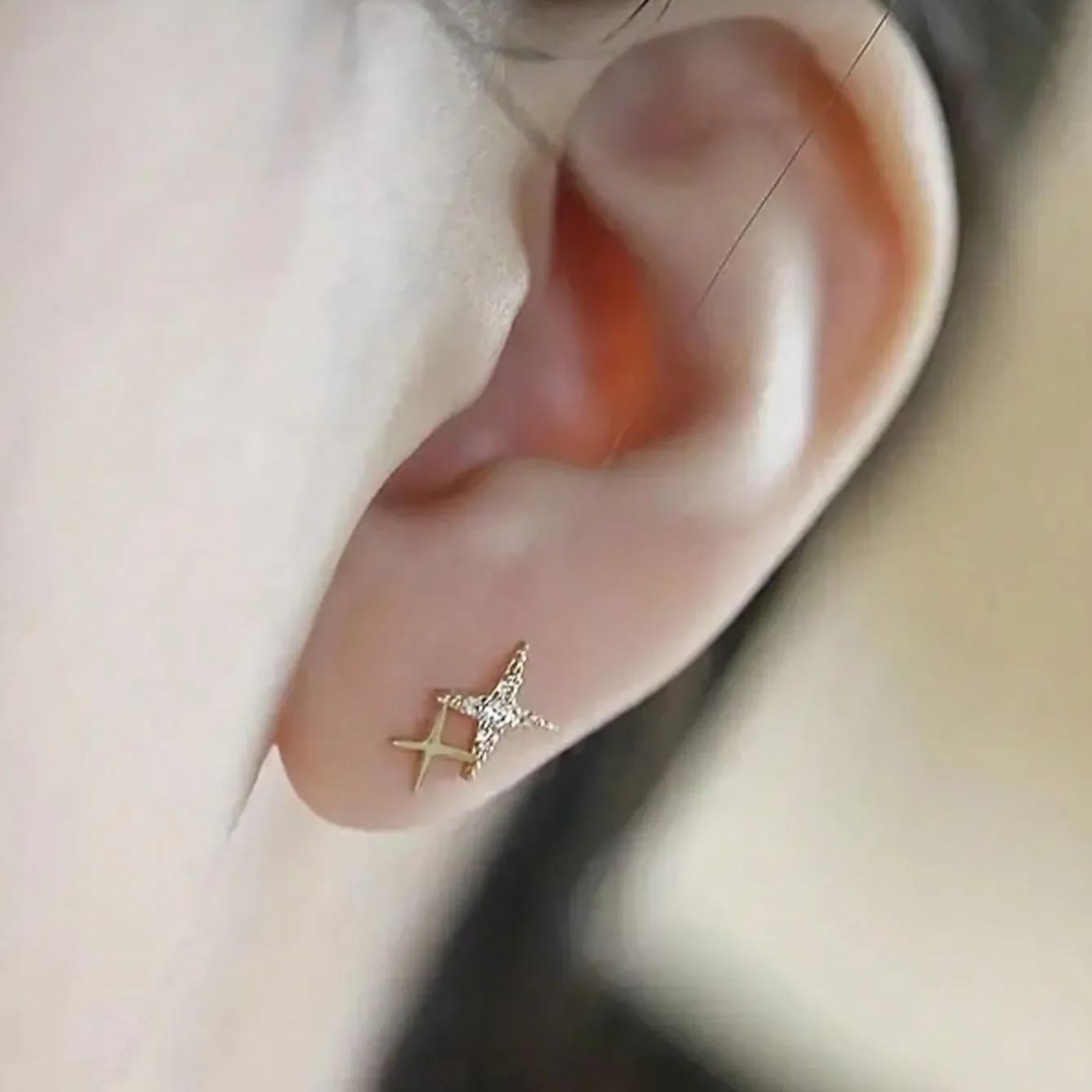 Double Star Shaped Inlaid Earrings