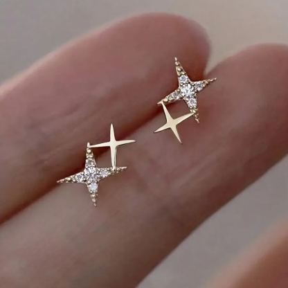 Double Star Shaped Inlaid Earrings