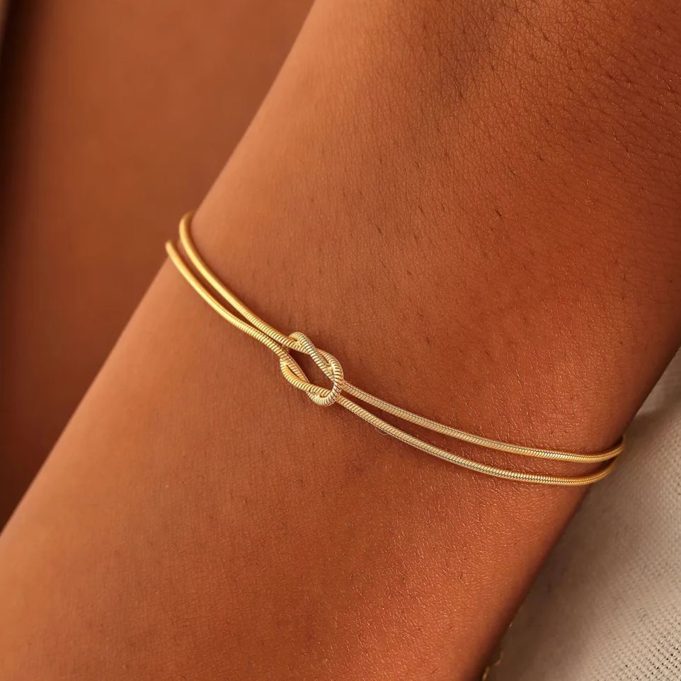 Mother Daughter Black Knot Bracelet