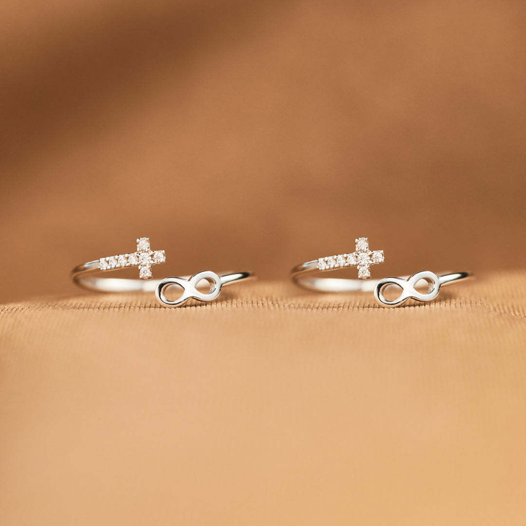 Matching Mother & Daughter Infinity Cross Rings