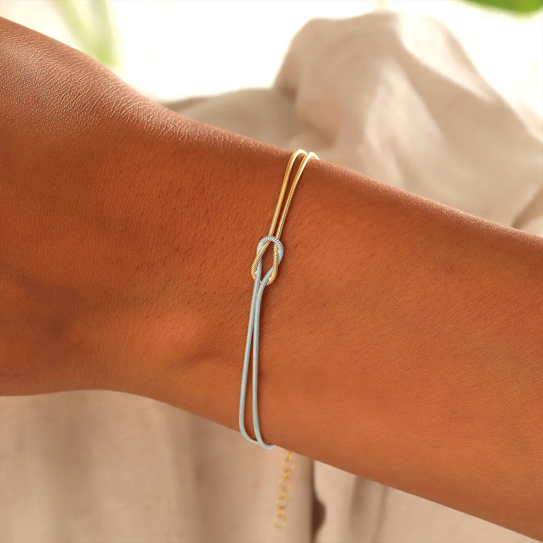 Mother&Daughter Bond Knot Gold and silver Mosaic Bracelet