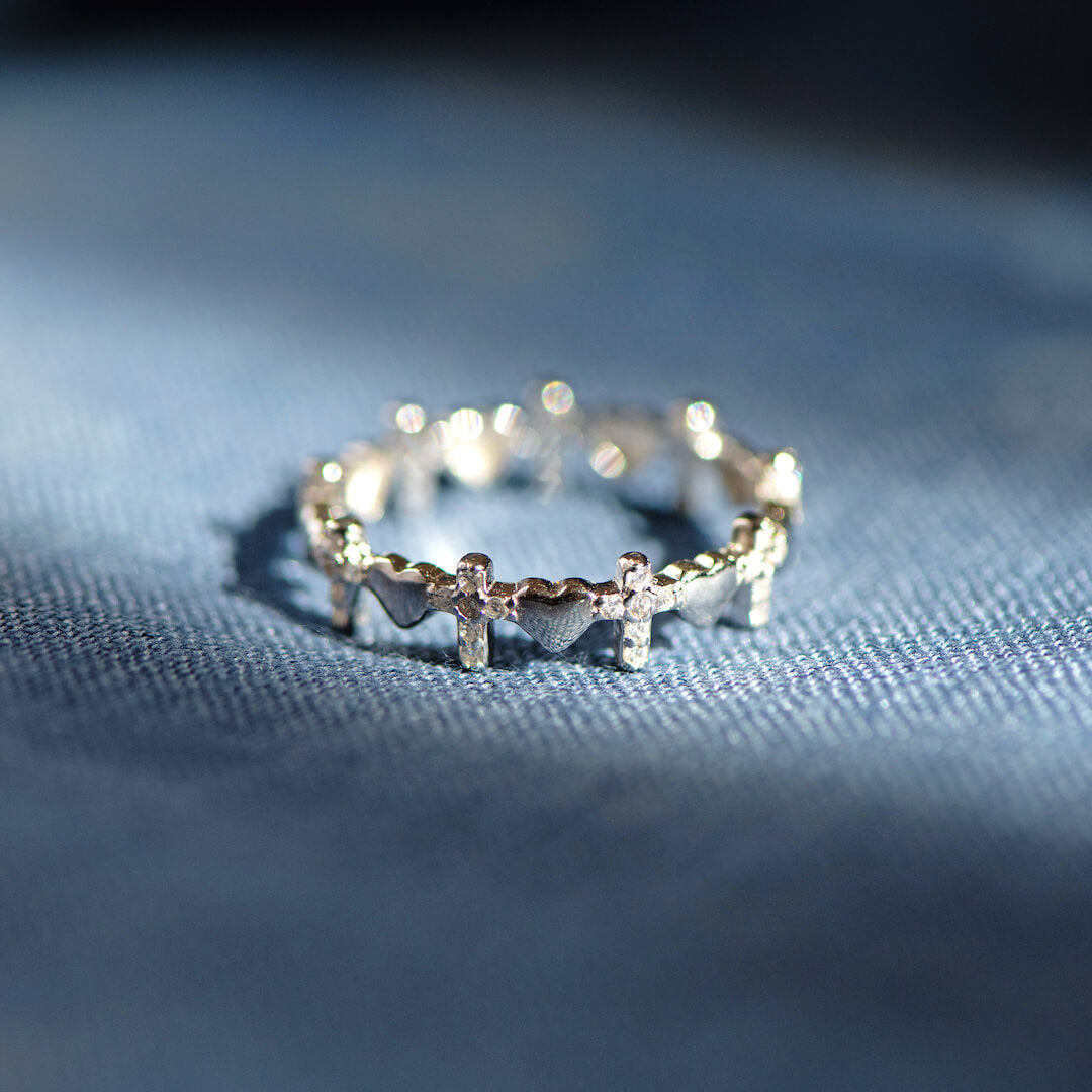 TO MY DAUGHTER"PRAYTHROUGH IT" HEART& CROSS RING