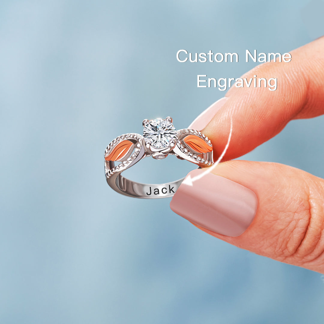Until We Meet Again Elegant Circle Wings Ring