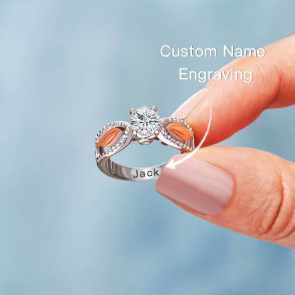 Until We Meet Again Elegant Circle Wings Ring