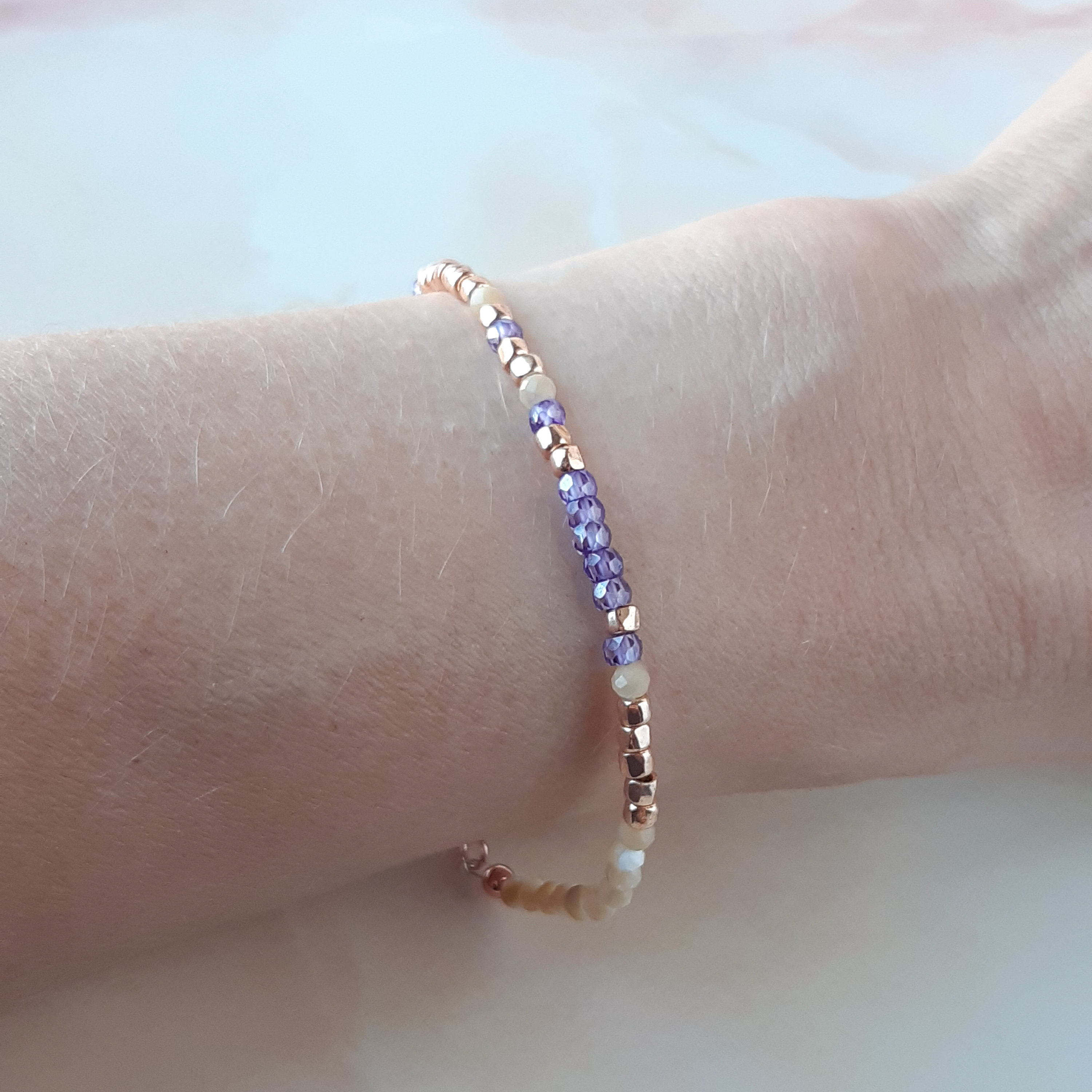 Gemstone F❤️ck Cancer Morse Code Bracelet