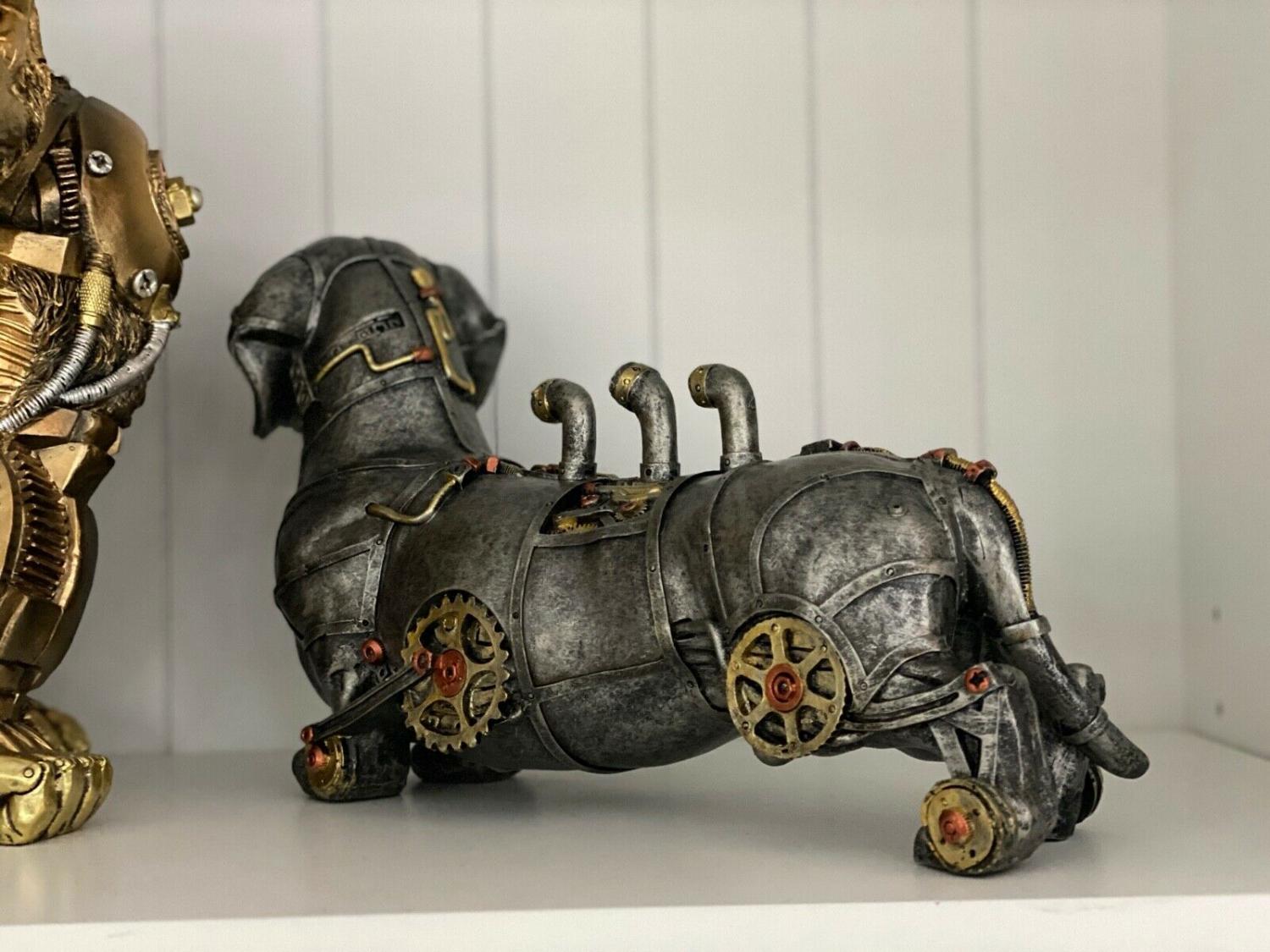 Steampunk Dachshund Dog Statue