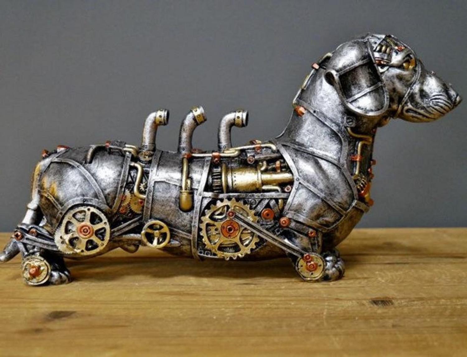 Steampunk Dachshund Dog Statue