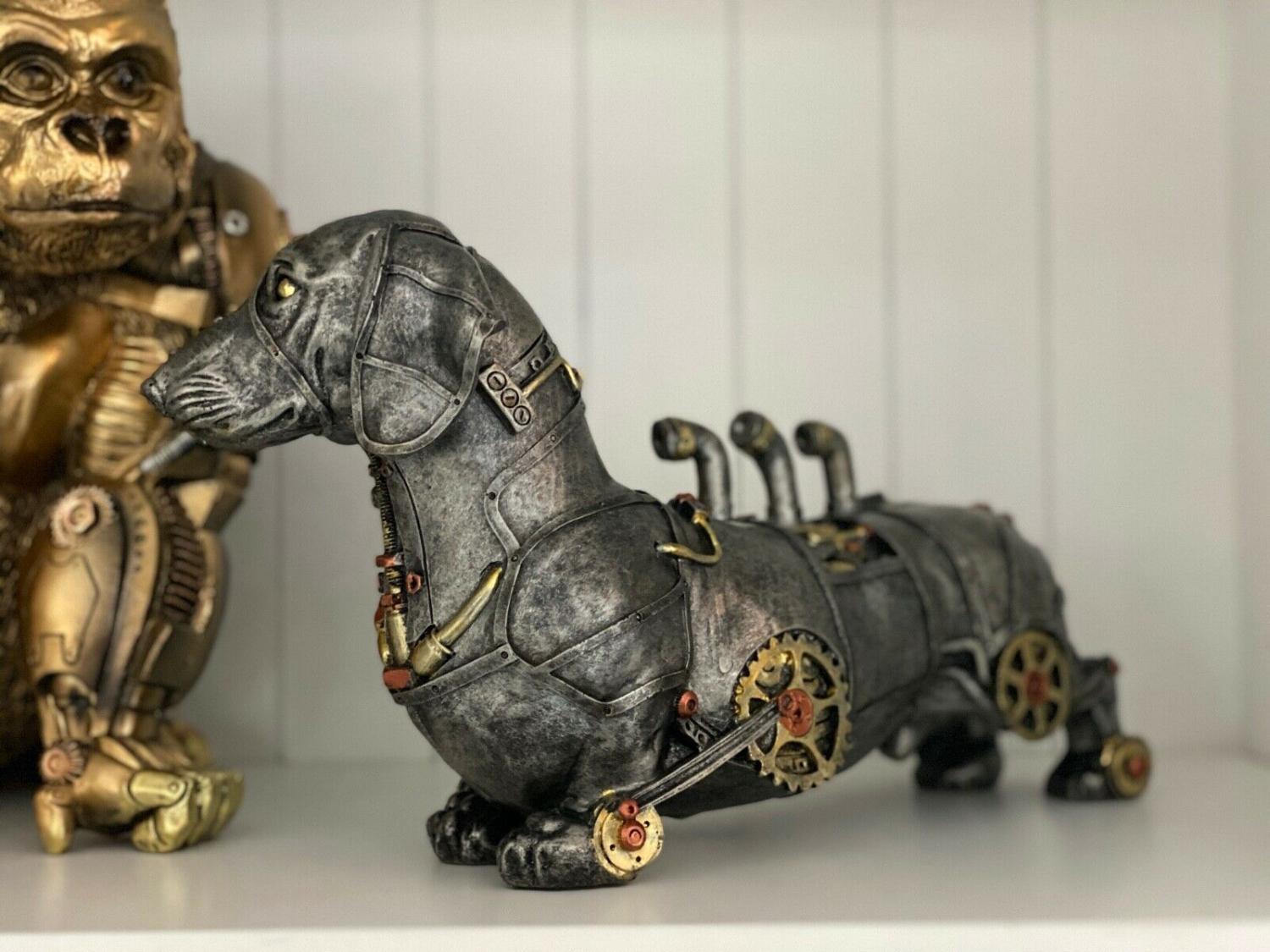 Steampunk Dachshund Dog Statue