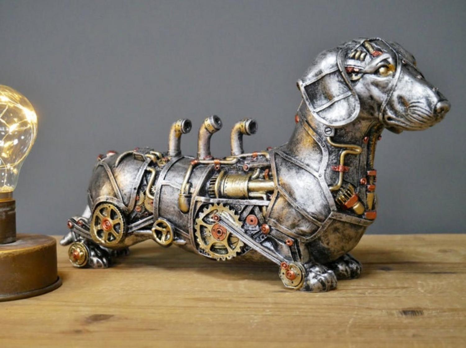 Steampunk Dachshund Dog Statue