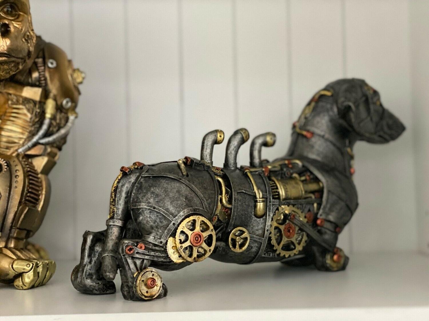 Steampunk Dachshund Dog Statue