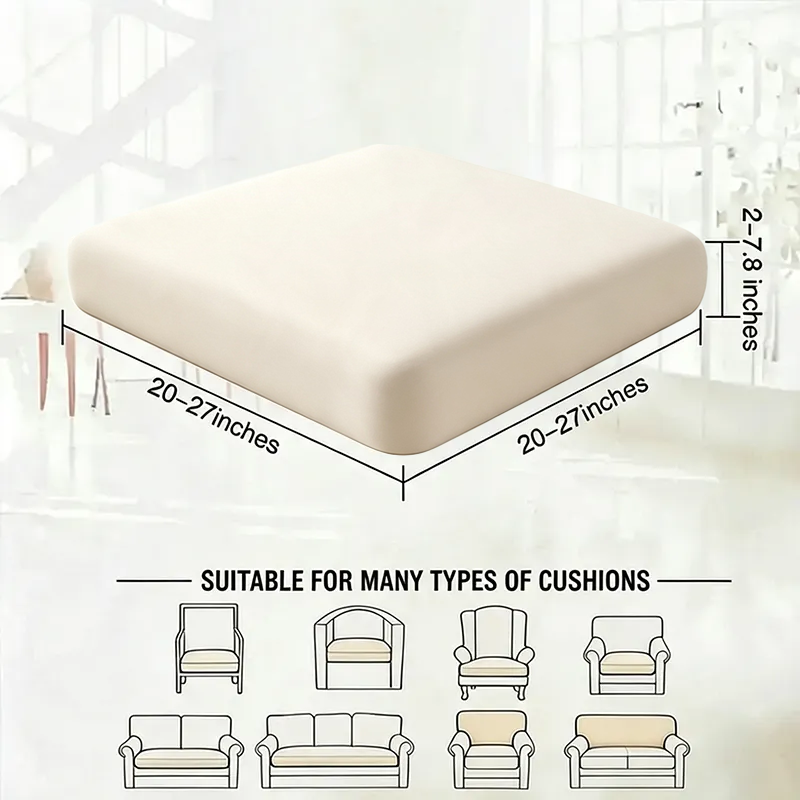 Off White Cushion cover size guide for different sofa cushions