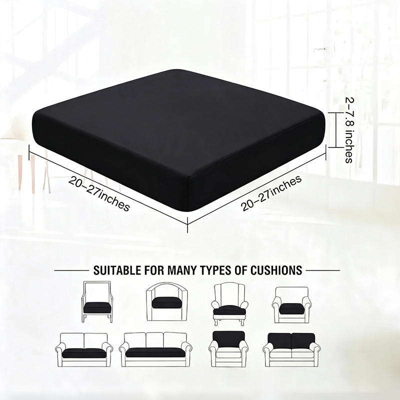  Black Cushion cover size guide for different sofa cushions