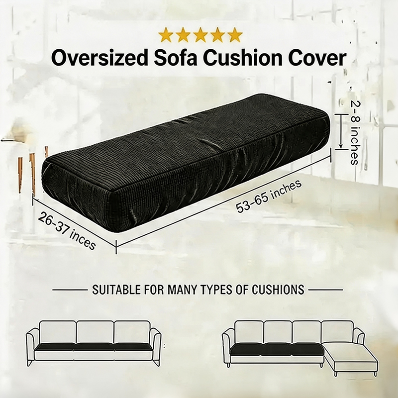 Black Stretch Knit Cushion Cover