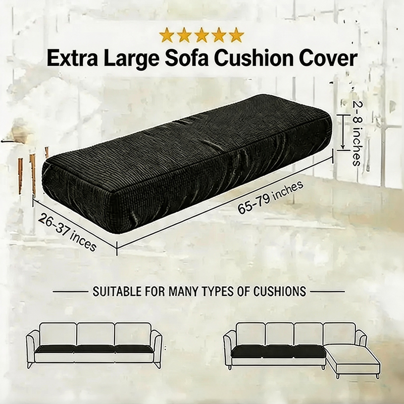 Black Stretch Knit Cushion Cover