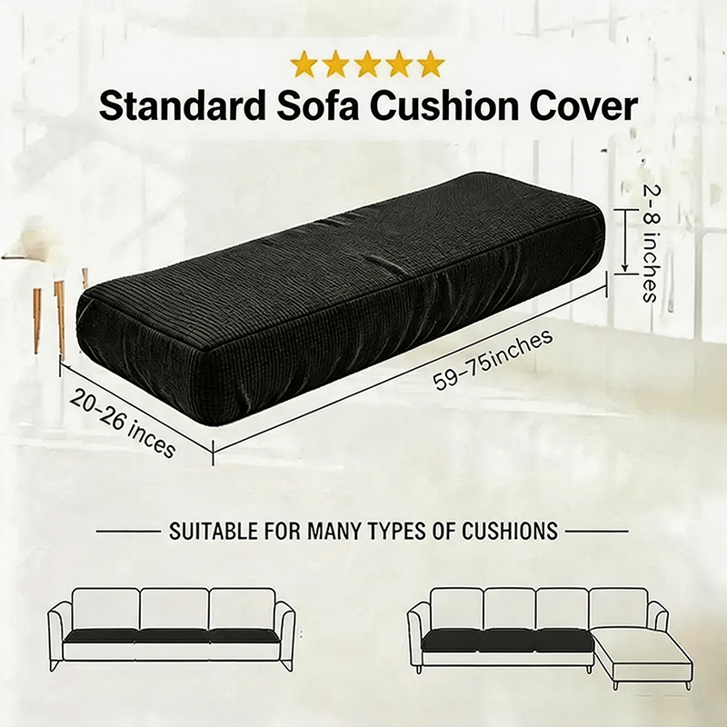 Black Stretch Knit Cushion Cover